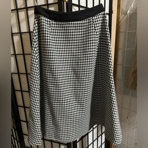 Simple Retro High Waist Houndstooth A-Line Skirt